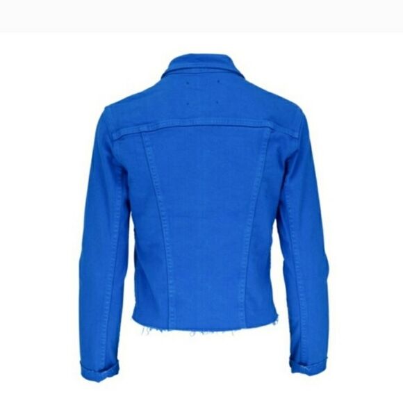 L'Agence Janelle Denim Azure Blue Jean Jacket Cropped Size XS - Picture 5 of 10